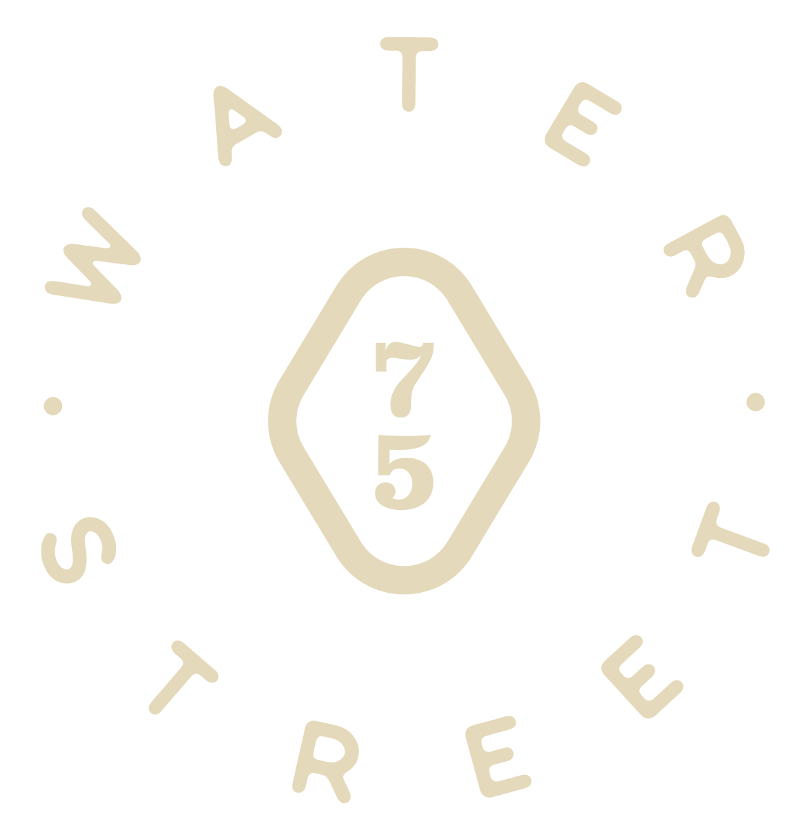 logo with the address of 75 water street